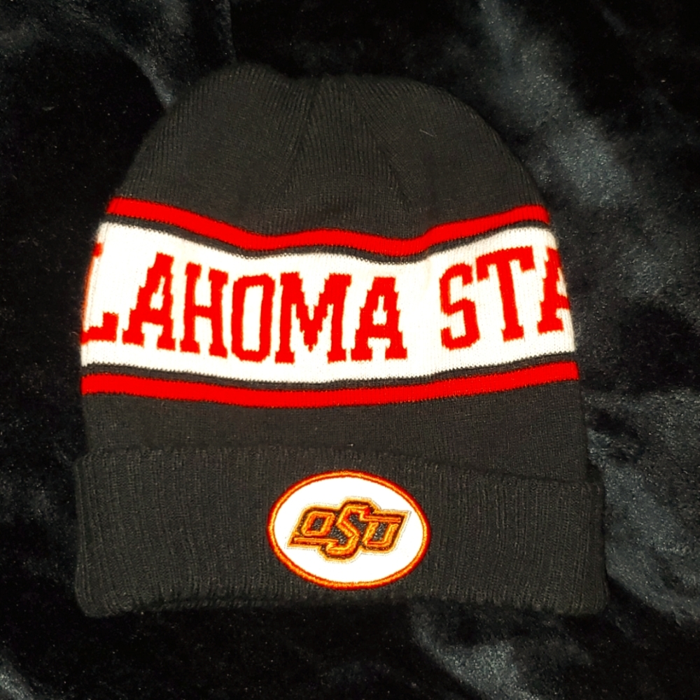 Black Nike OSU Beanie/Winter Hat; black with orange & white; NWOT